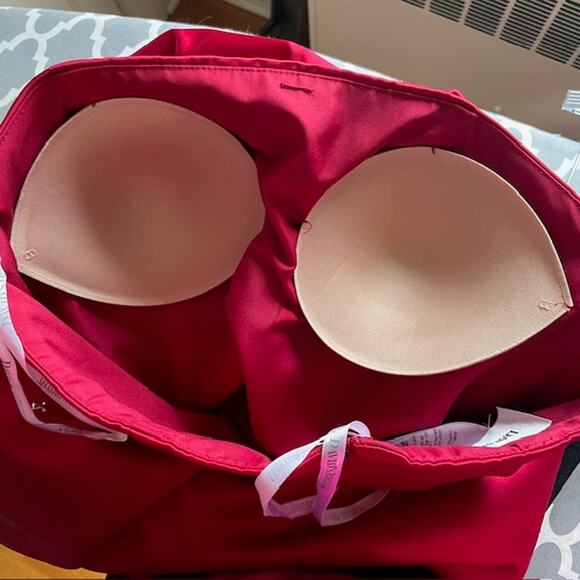 David's Bridal Red Satin Strapless Formal Gown Dress Sz 6 | Bridesmaid |Wedding - Picture 6 of 11